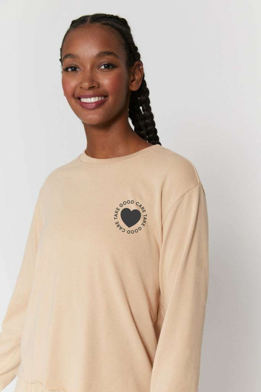 * Spiritual Gangster Take Good Care Crop Sweatshirt