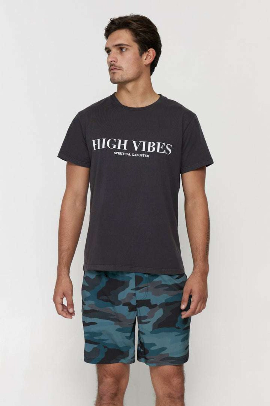 * Spiritual Gangster New Arrivals High Vibes Relaxed Crew Tee