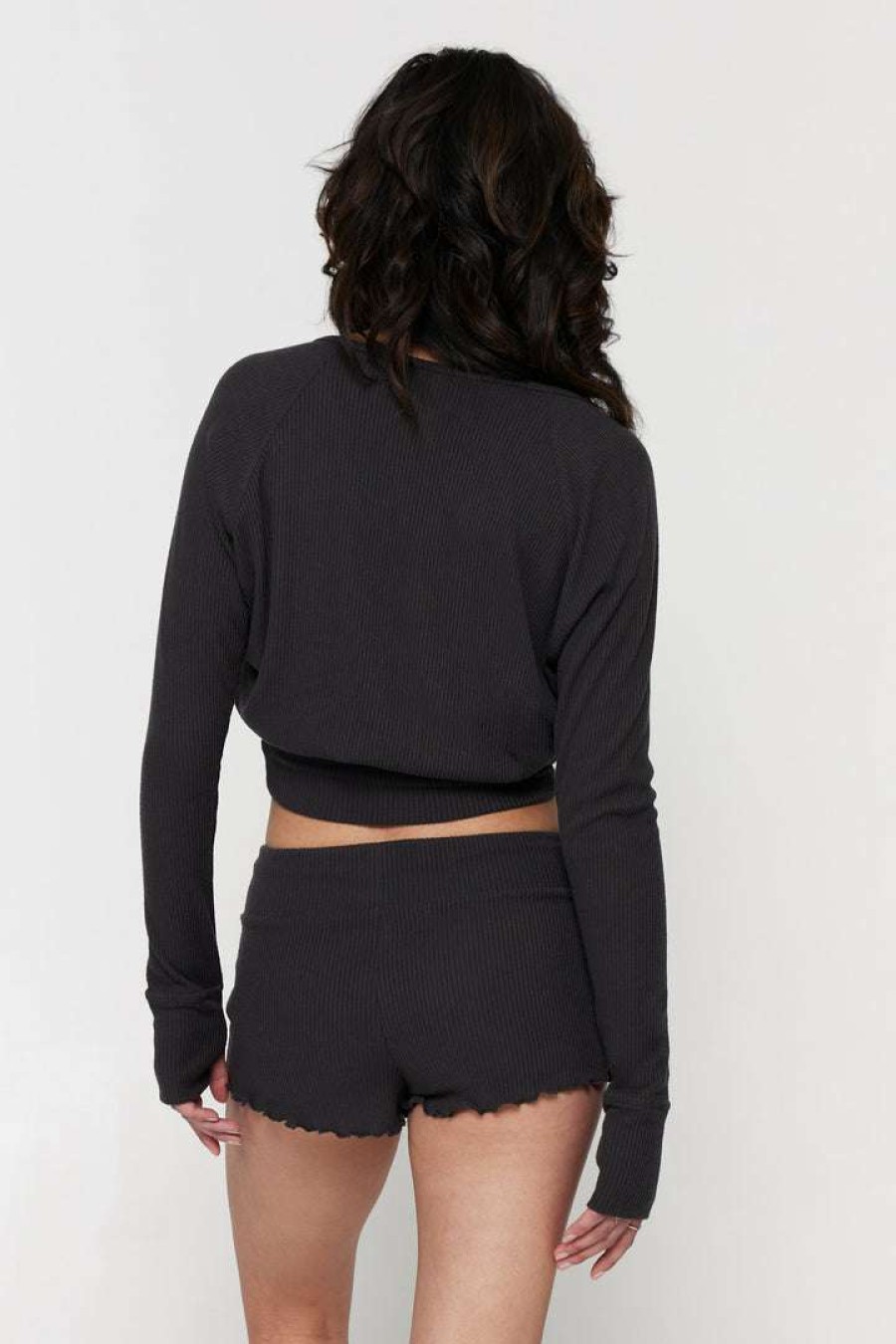 * Spiritual Gangster Travel Edit Ballet Rib Surplice Long Sleeve