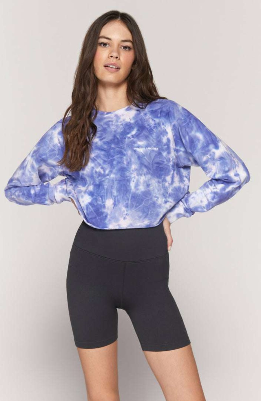 * Spiritual Gangster Sweatshirts Tie Dye Izzy Crop Sweatshirt