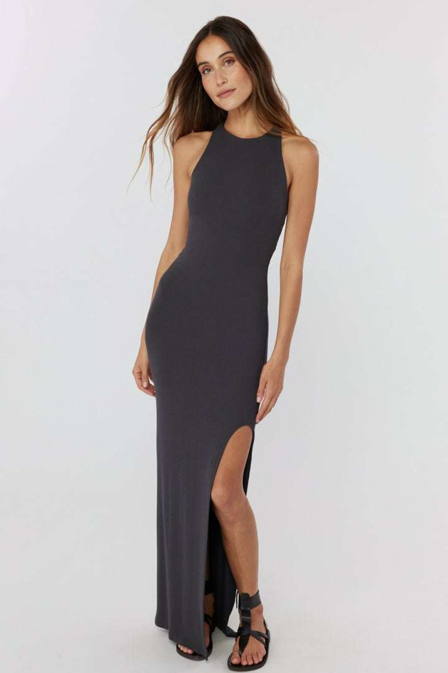 * Spiritual Gangster Travel Edit Slim Rib Maxi Dress