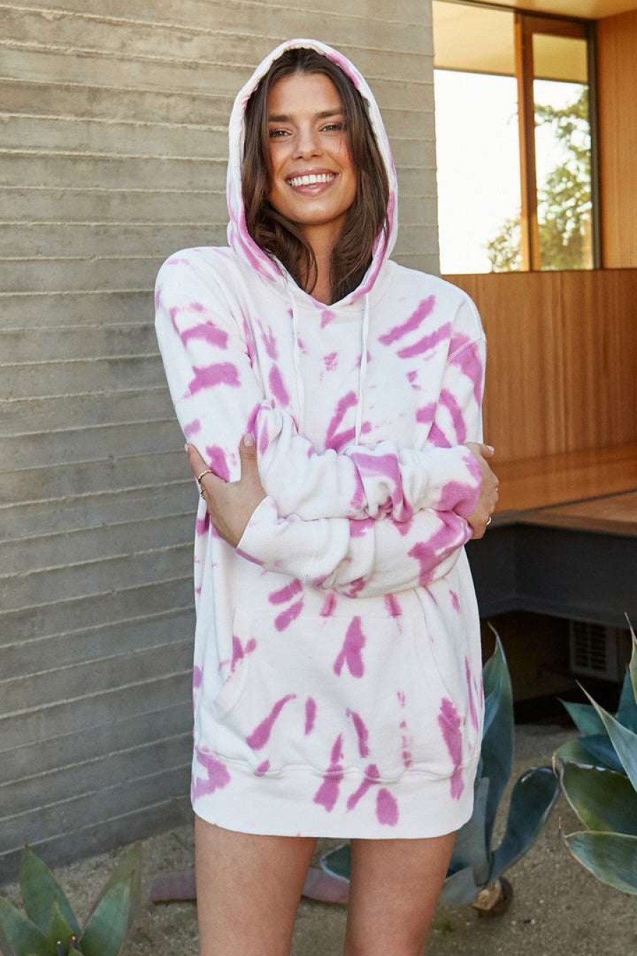 * Spiritual Gangster Tie Dye Pullover Hoodie Dress Dresses, Rompers & Jumpsuits