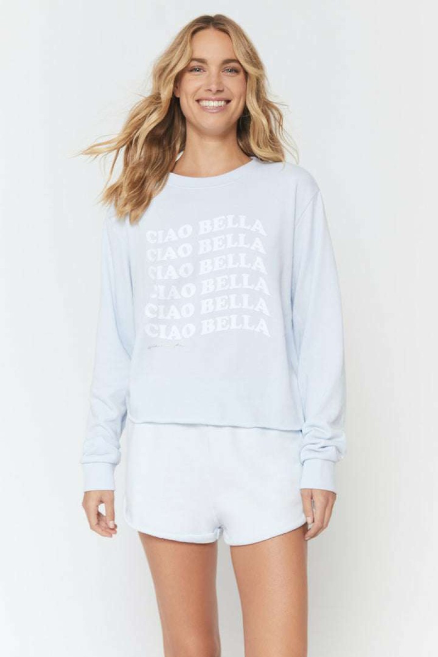 * Spiritual Gangster Ciao Bella Crop Sweatshirt Graphic Shop