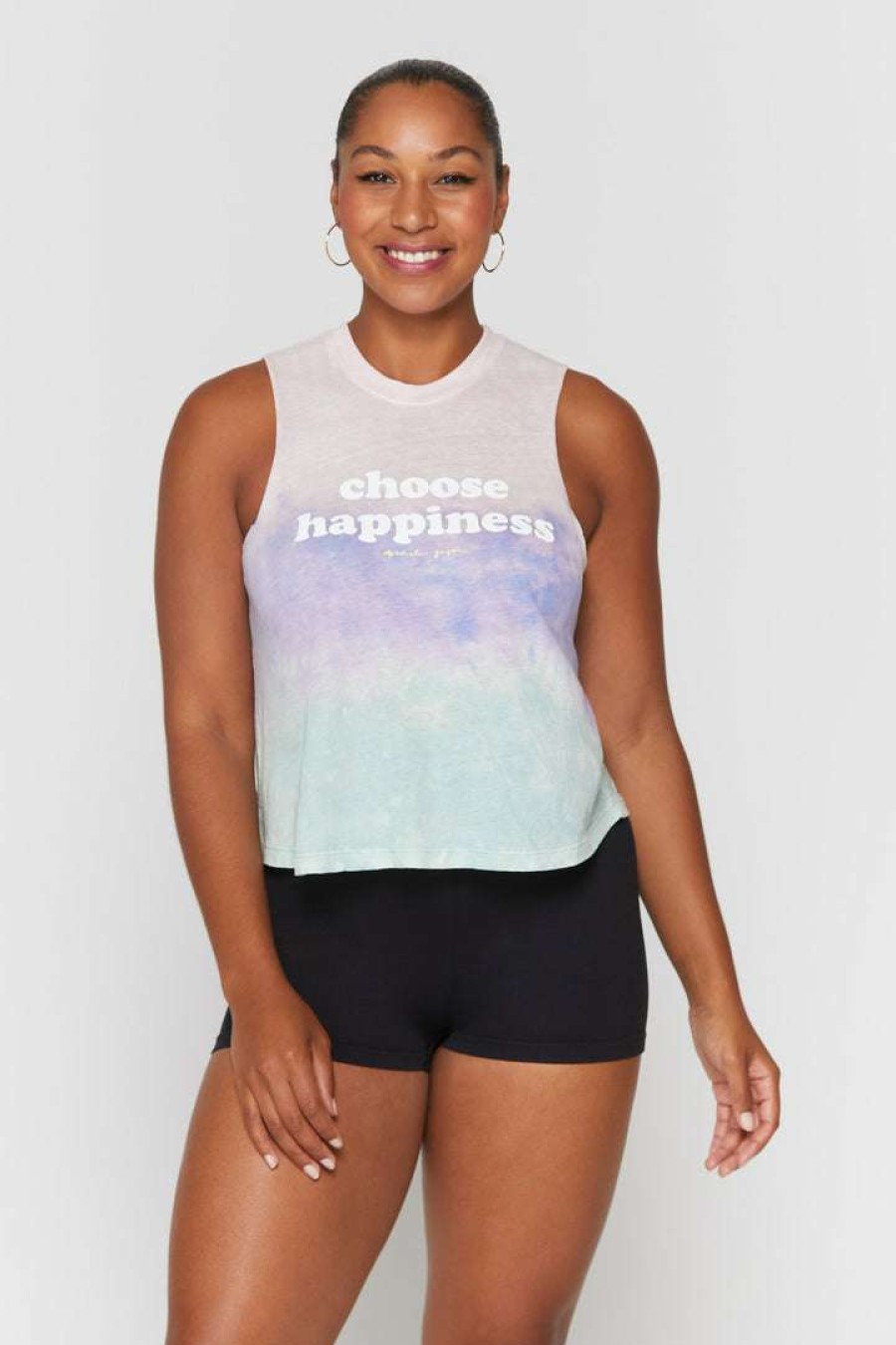 * Spiritual Gangster Graphic Shop Happiness Crop Tank