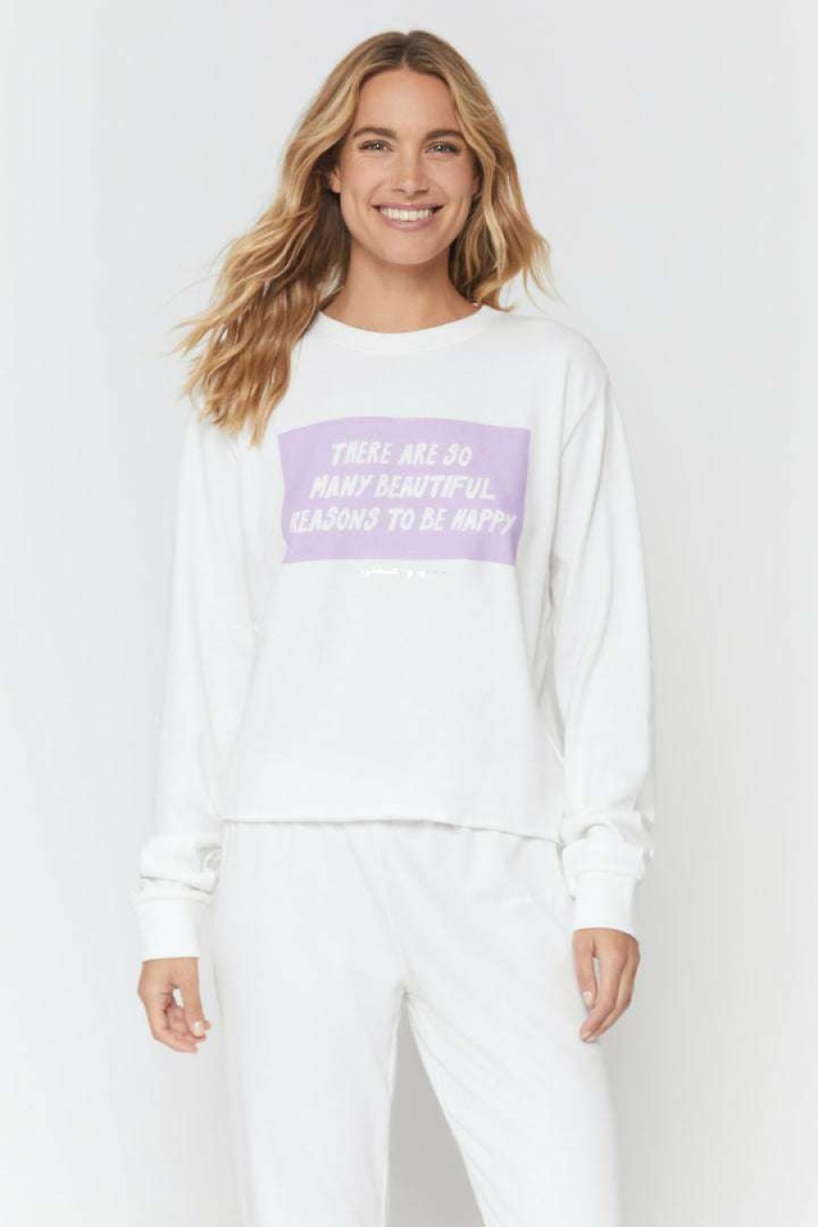 * Spiritual Gangster Happy Crop Sweatshirt Graphic Shop