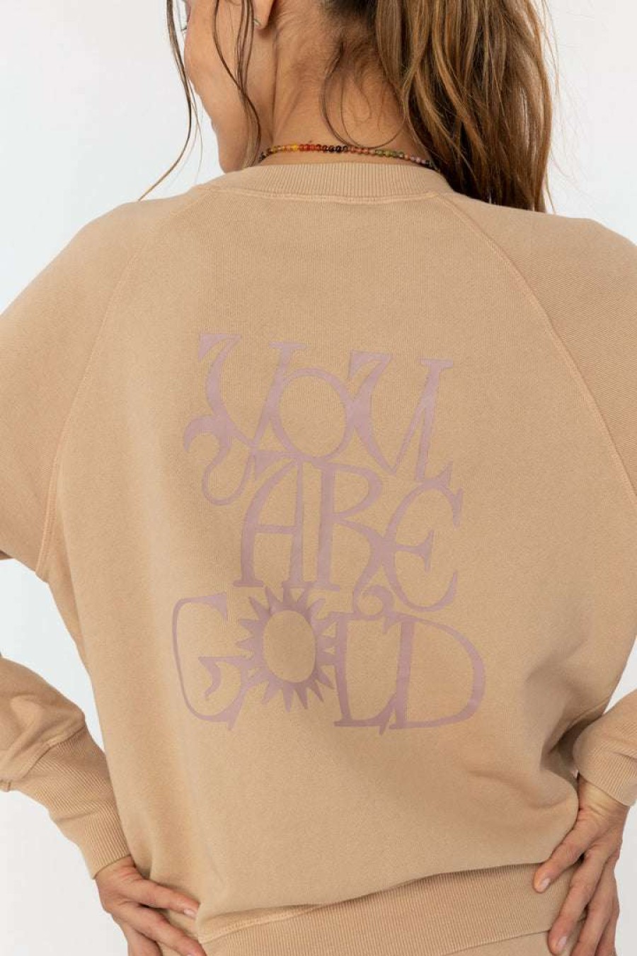 * Spiritual Gangster You Are Gold Bridget Raglan Sweatshirt