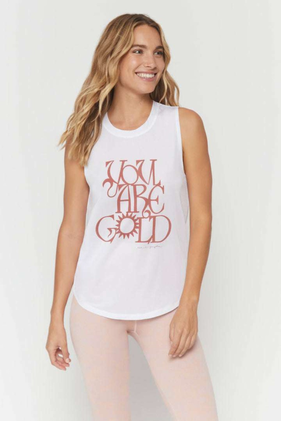 * Spiritual Gangster Golden Active Muscle Tank