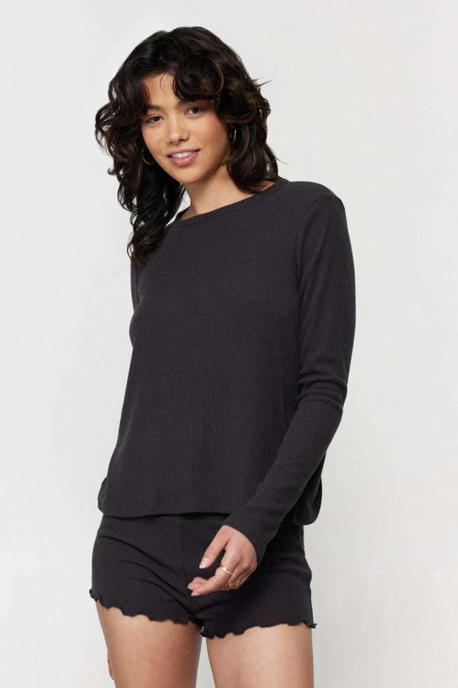 * Spiritual Gangster Ballet Rib Twist Long Sleeve