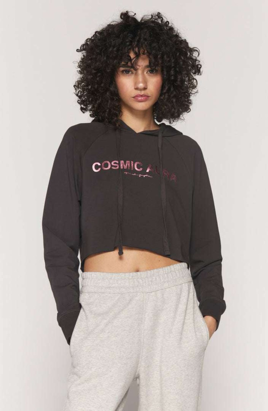 * Spiritual Gangster Graphic Shop Cosmic Luna Crop Hoodie