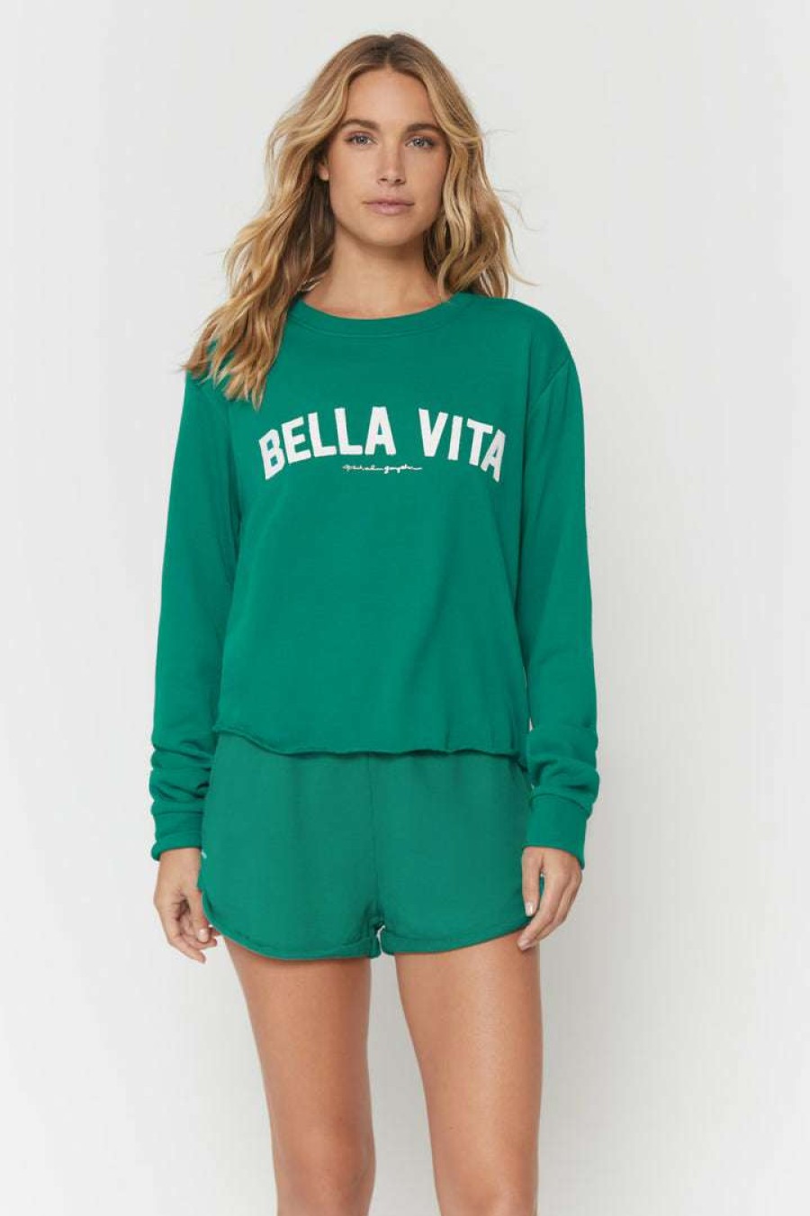 * Spiritual Gangster Bella Vita Crop Sweatshirt Graphic Shop