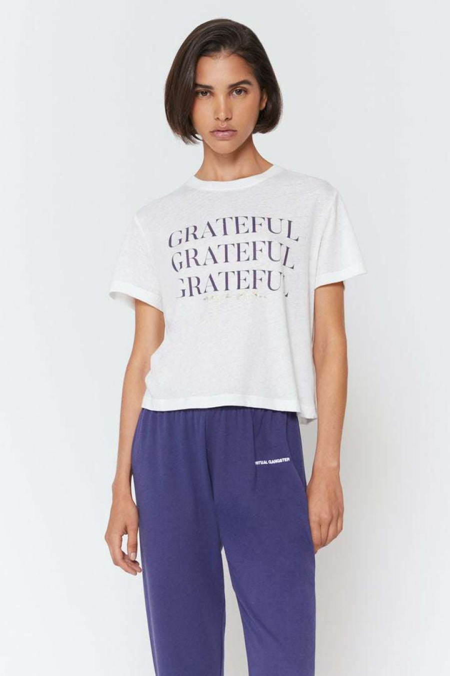 * Spiritual Gangster Grateful Crop Tee Graphic Shop